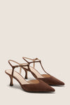 Chocolate Suede Margot Heels