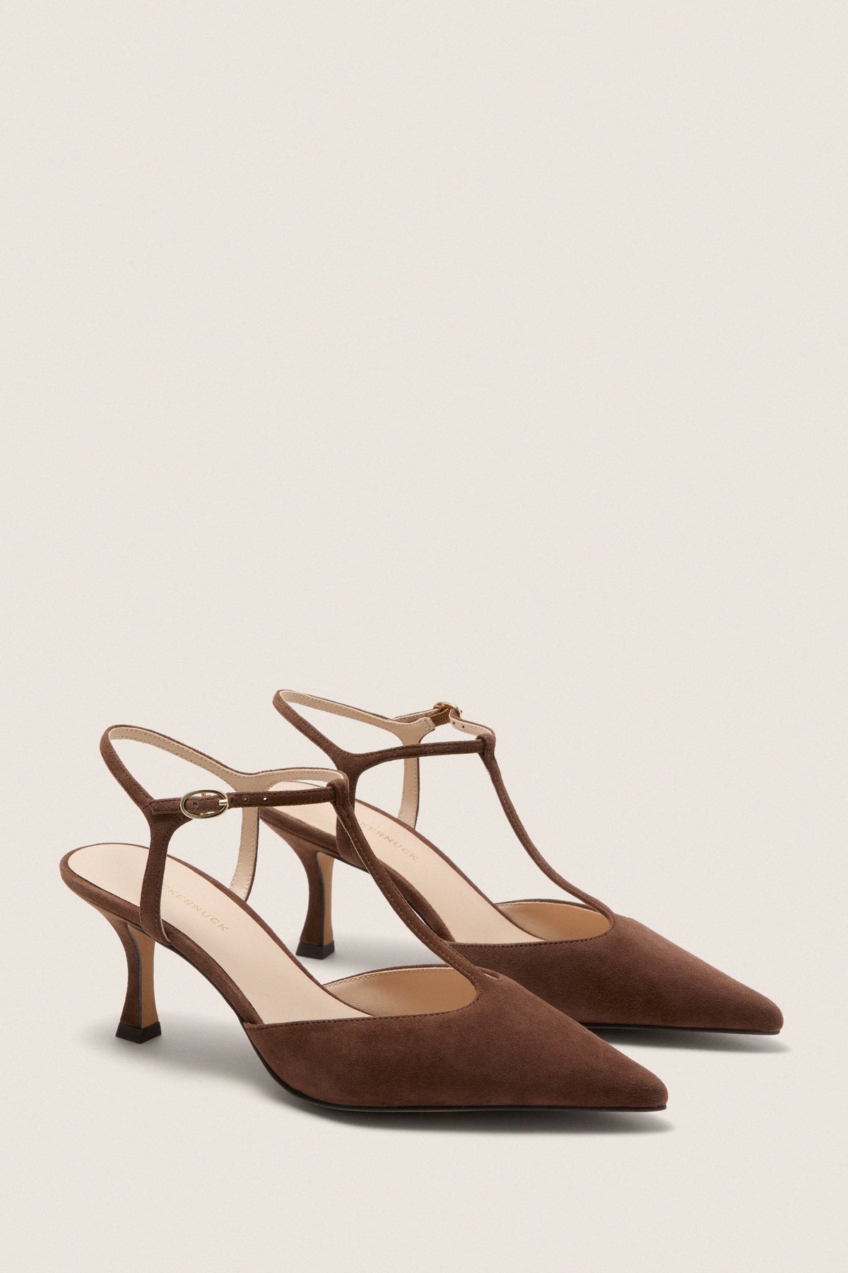Chocolate Suede Margot Heels