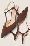 Chocolate Suede Margot Heels