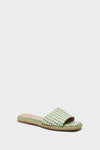 Green Gingham Veronica Slide Sandals