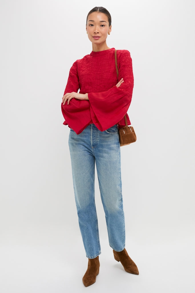 Red Imogen Solid Long Sleeve Top | Sea New York | Tuckernuck