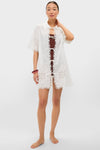 White Babette Eyelet Swim Tie Front Coverup