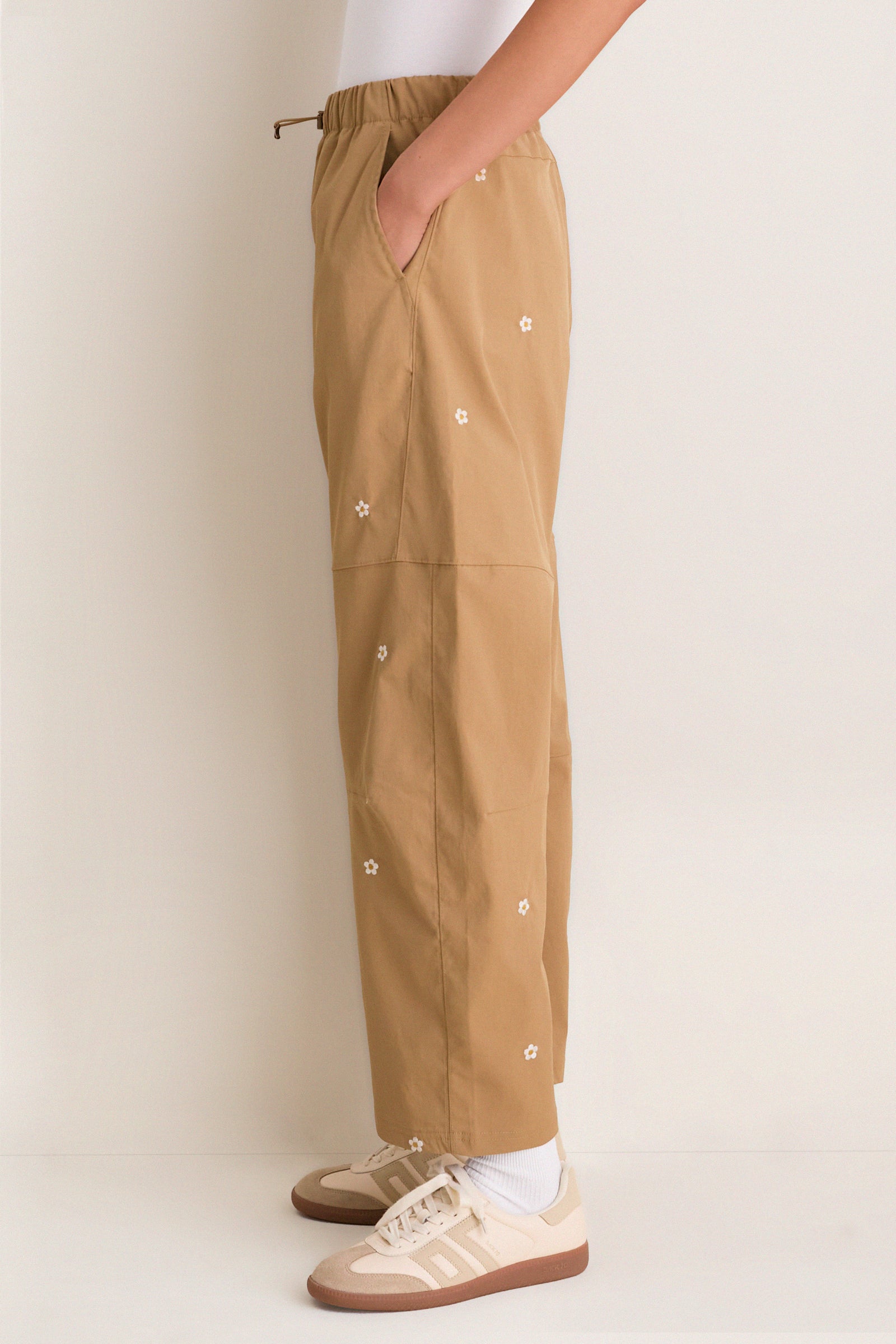 Khaki with Daisy Embroidery Outpost Pant