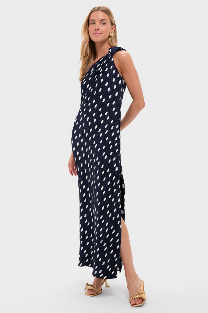 open lace back dress Small Dot Deep Lake Terre Dress