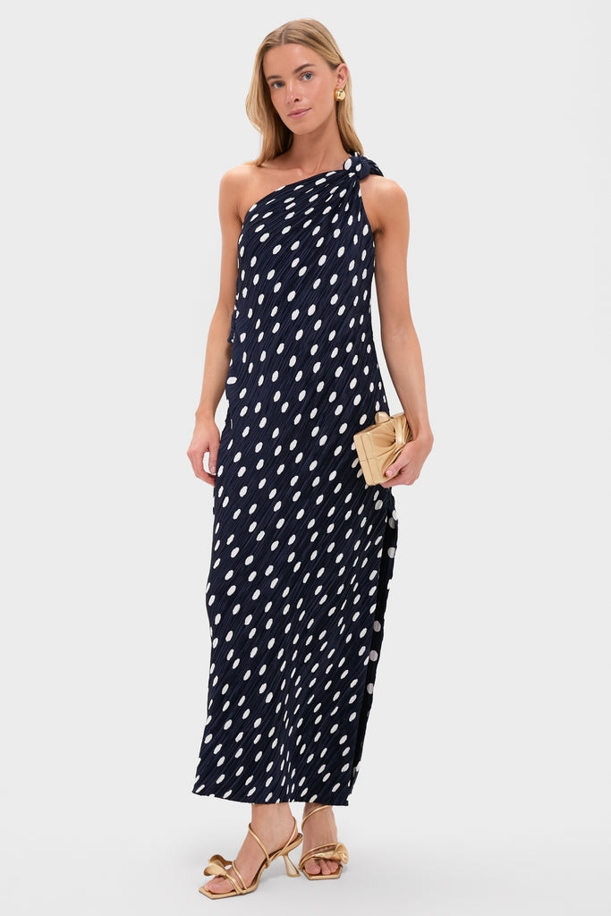 Small Dot Deep Lake Terre Dress | Cult Gaia