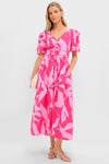 Pink Floral Short Sleeve Carson Maxi Dress
