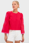 Red & Pink Embroidered Atlantic Blouse
