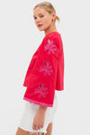Red & Pink Embroidered Atlantic Blouse