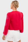 Red & Pink Embroidered Atlantic Blouse