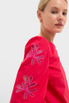 Red & Pink Embroidered Atlantic Blouse
