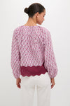 Blush Trellis Floral Marika Blouse