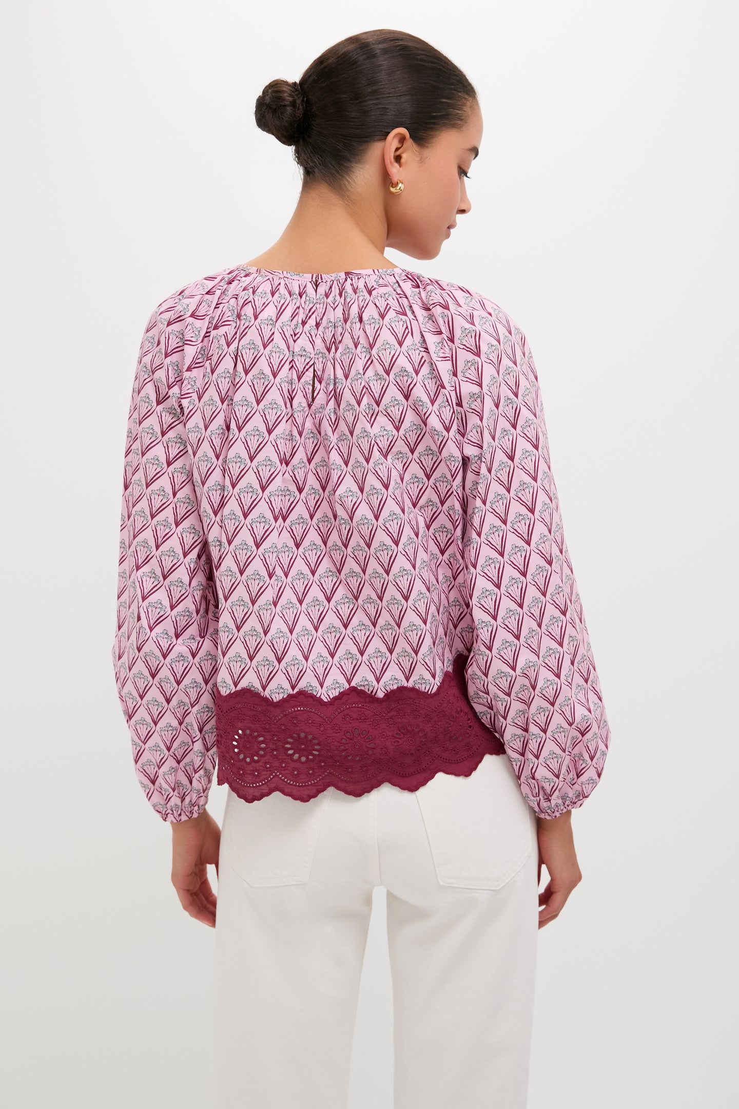 Blush Trellis Floral Marika Blouse