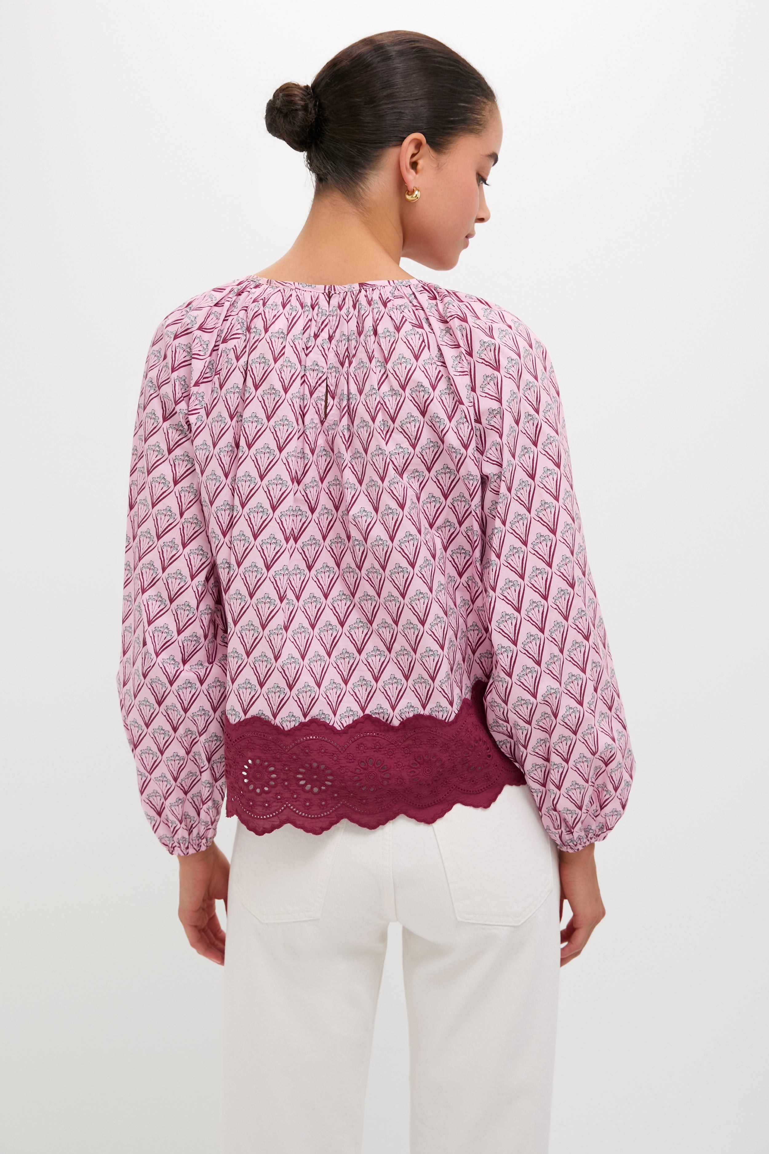 Blush Trellis Floral Marika Blouse