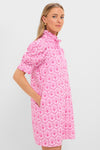 Pink Palm Eyelet Louisa Mini Dress