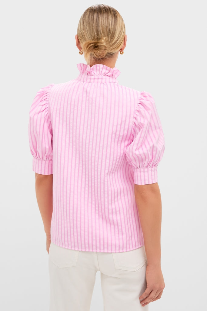 Pink Candy Stripe Louisa Blouse | Hyacinth House