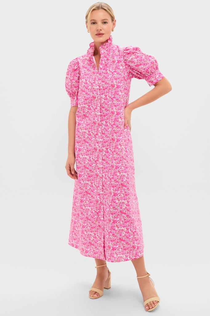Hyacinth House Pink Poppies Floral Louisa Maxi Dress Pink Poppies Floral / Xs Hyacinth House Pink Poppies Floral Louisa Maxi Dress Pink Poppies Floral / Xs