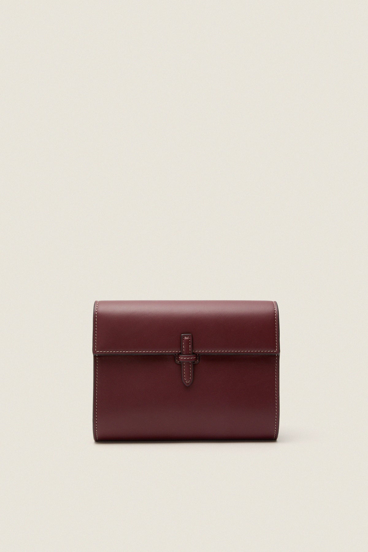 Burgundy Small Soft Napa Clutch