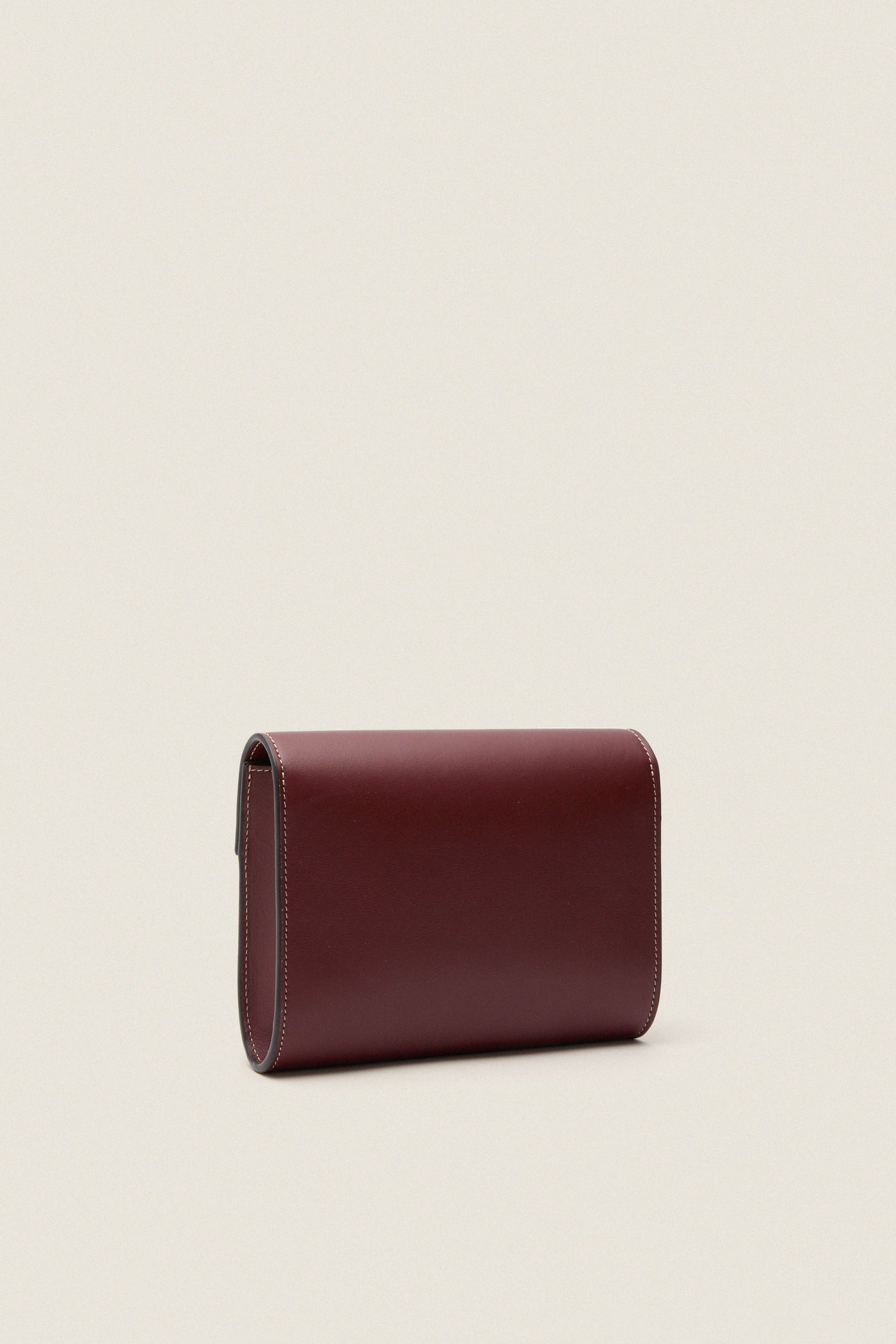 Burgundy Small Soft Napa Clutch