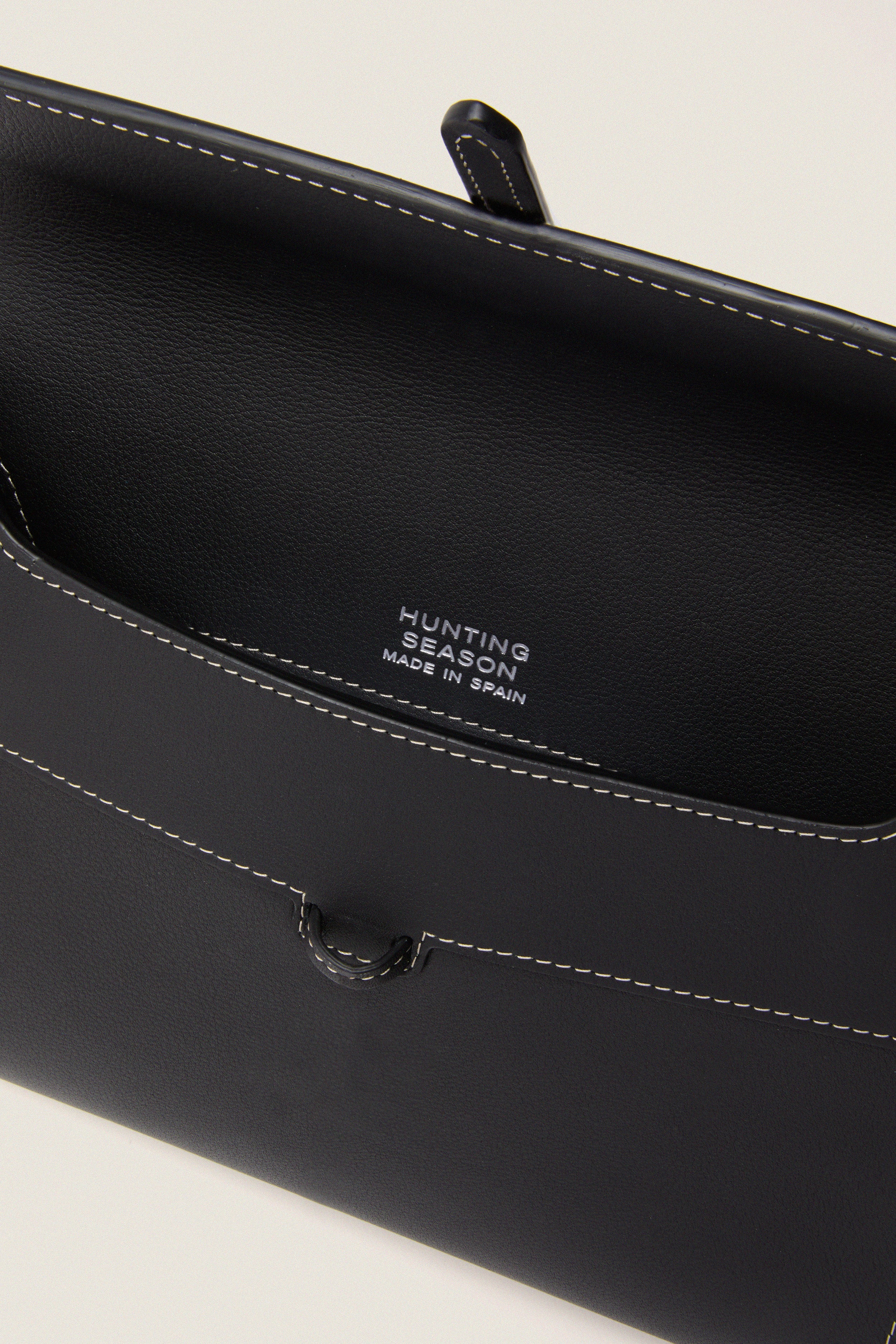 Black Nappa Large Soft Clutch