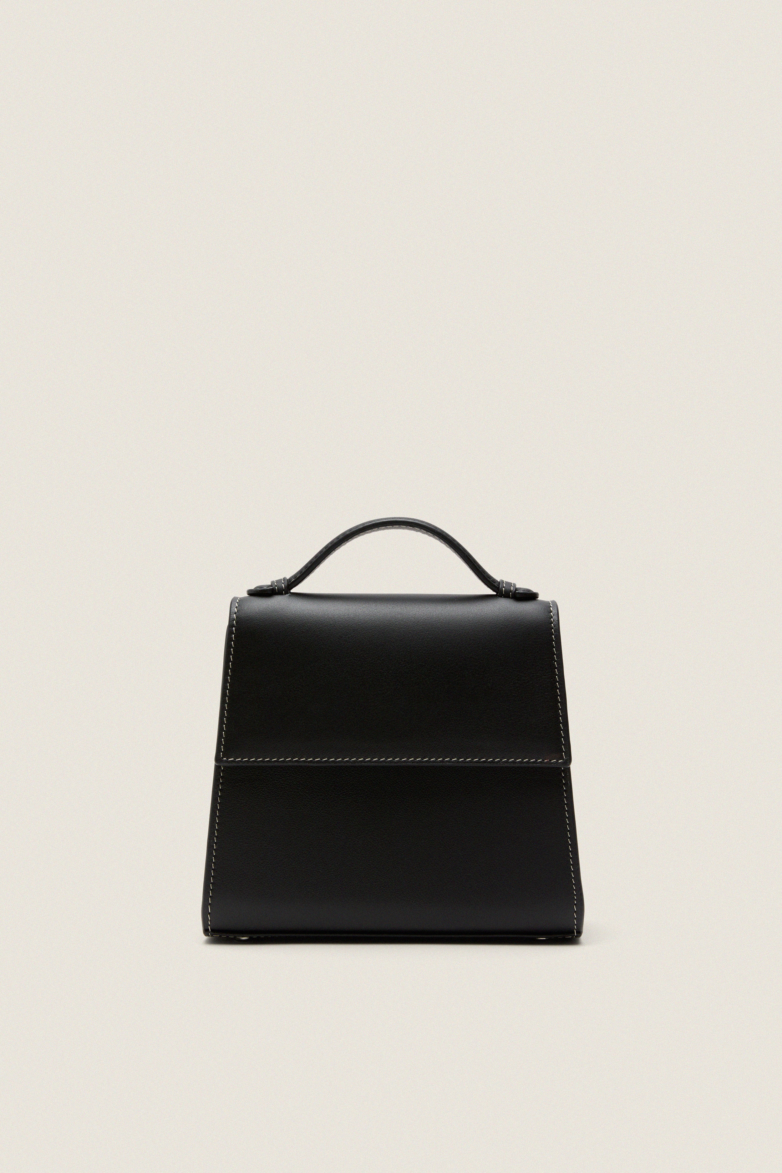 Black Nappa Small Top Handle