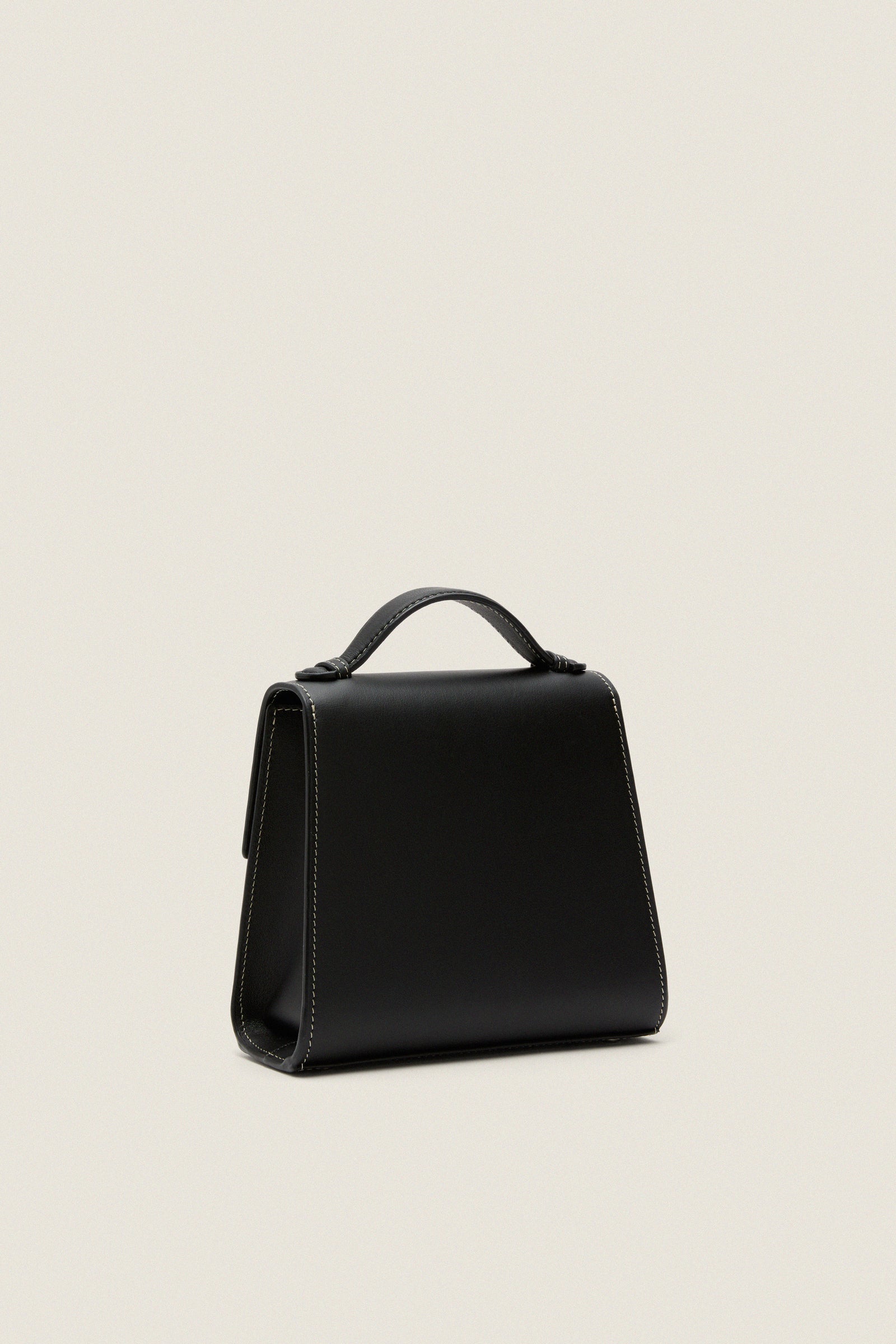 Black Nappa Small Top Handle