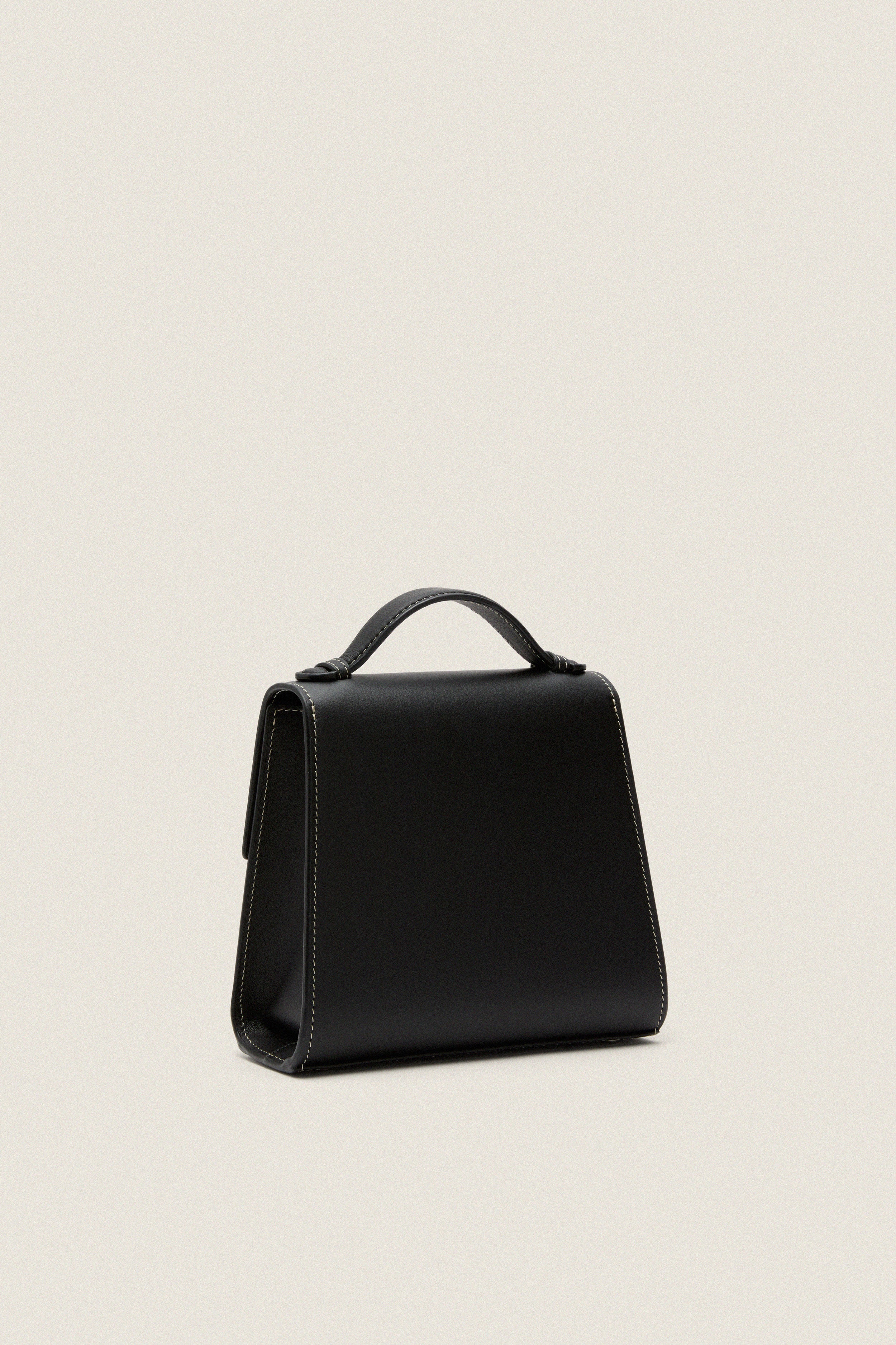 Black Nappa Small Top Handle