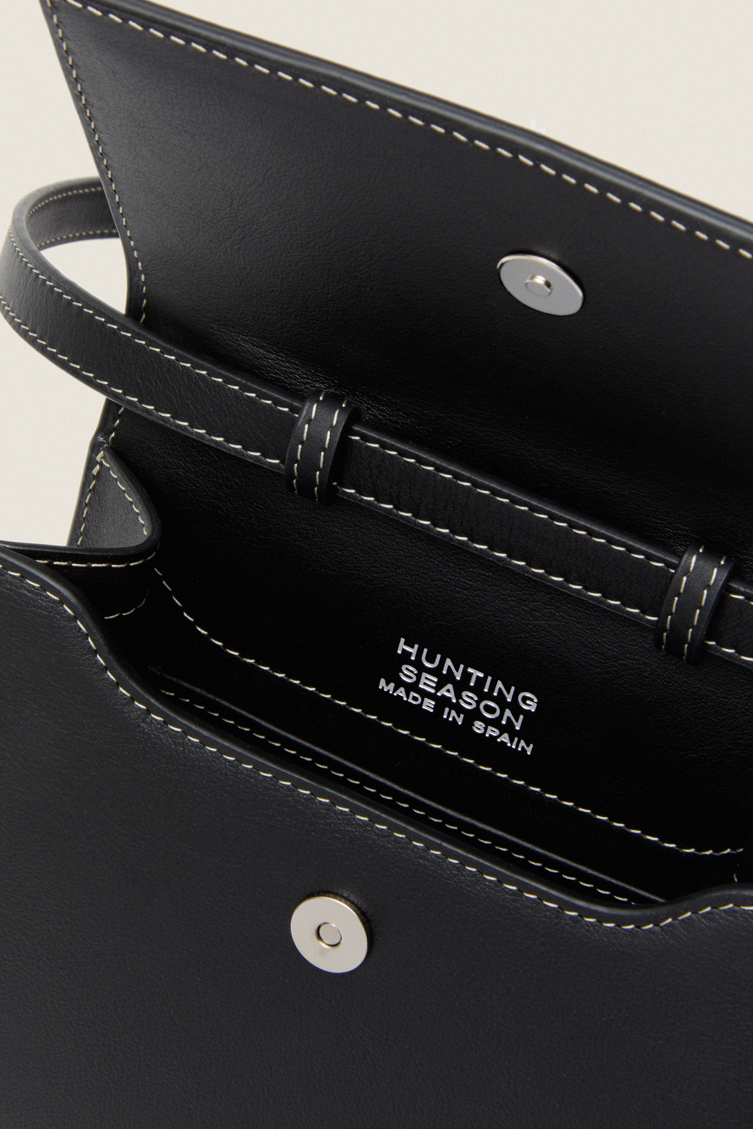 Black Nappa Small Top Handle