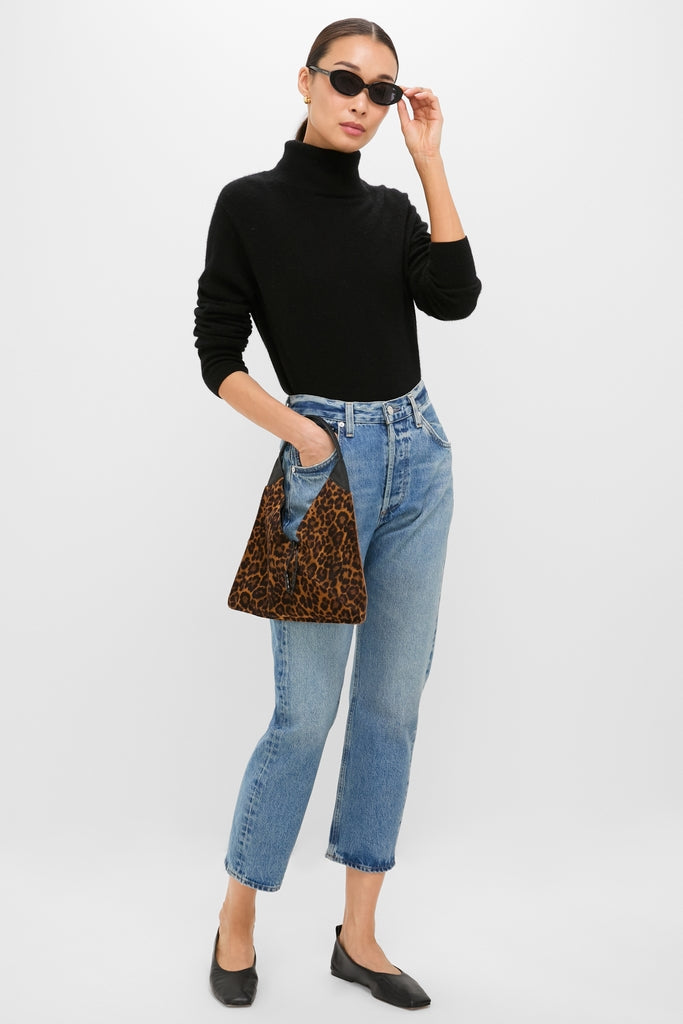 Leopard Medium Origami Shoulder Bag