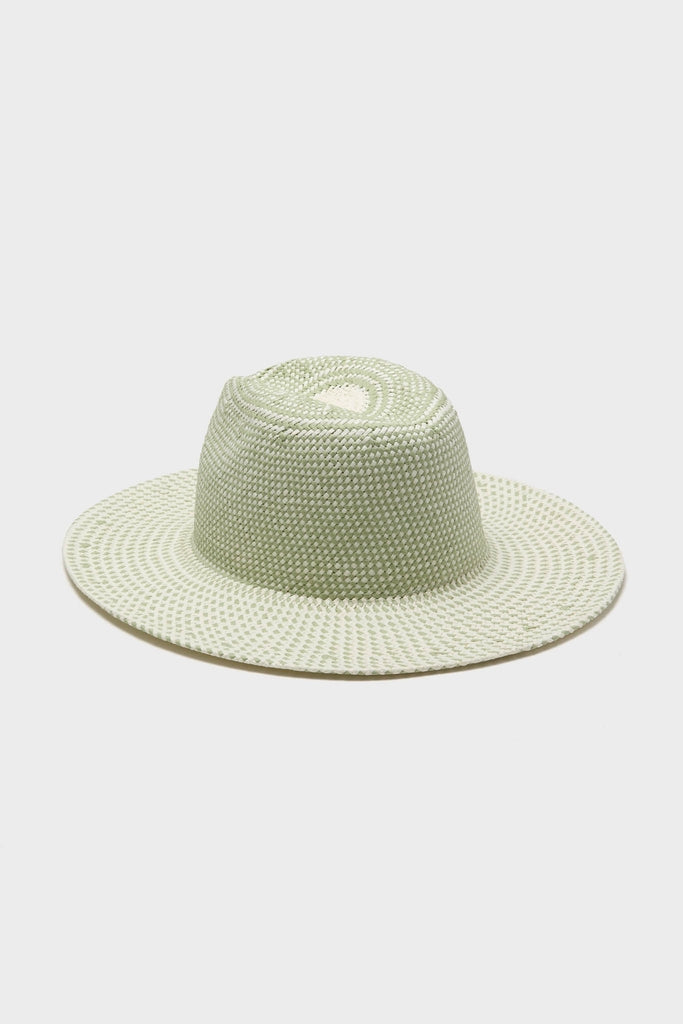 Sage Novelty Packable Hat: Classic wide-brimmed straw hat with intricate detailing, adjustable strap, and ventilated design. Offers effortless style and UPF 50 protection.