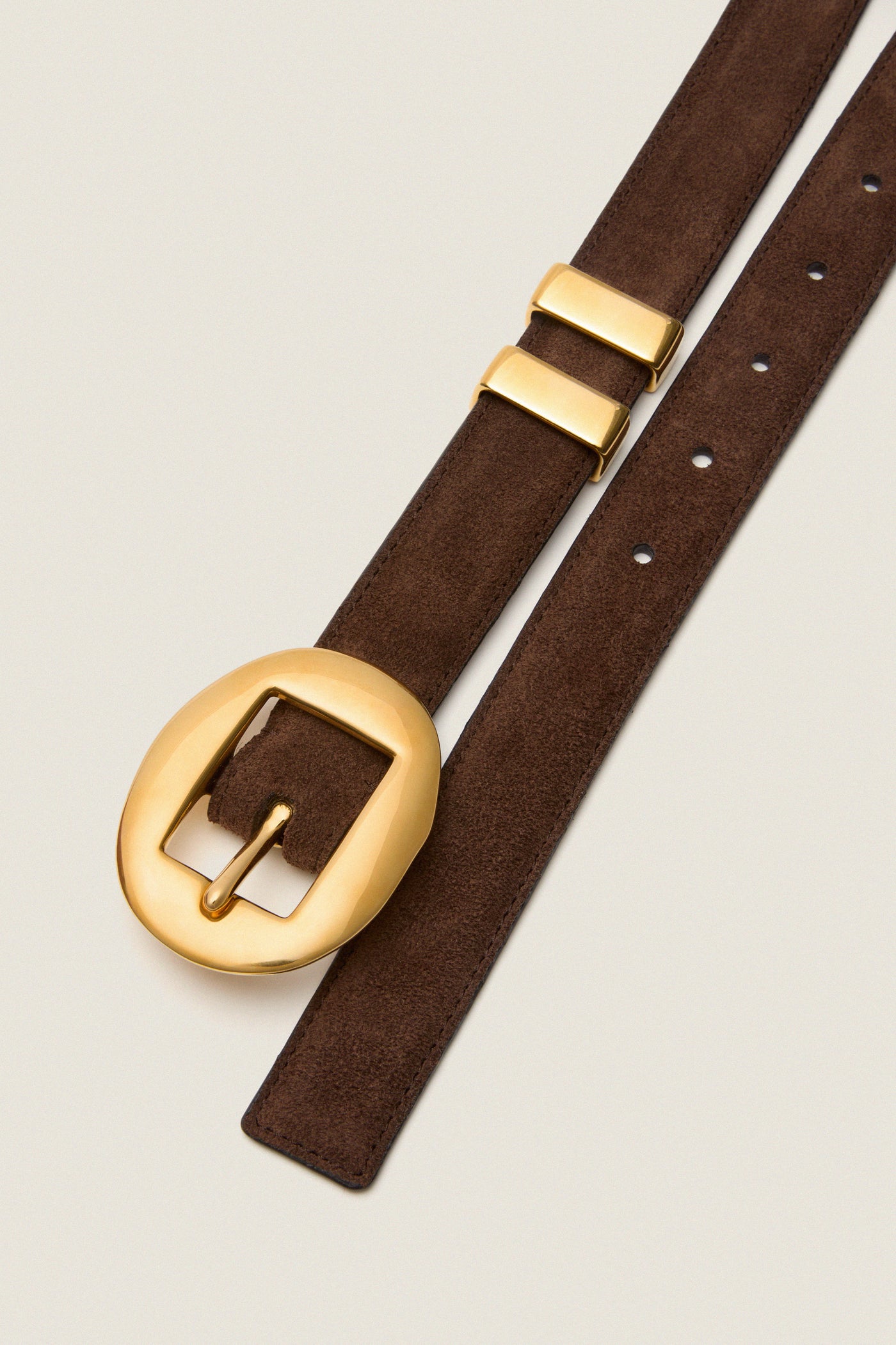 Chocolate Vintage Brass Buckle Belt