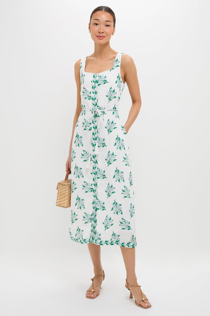 Emerald Blossom Paloma Midi Dress