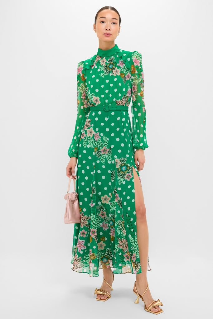 Celosia Polka Jacqui-B Maxi Dress