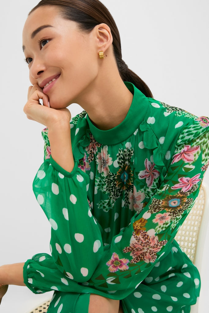 Celosia Polka Jacqui-B Maxi Dress