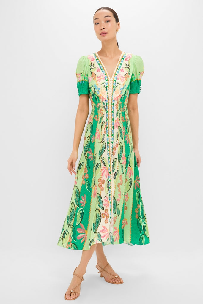 Terrazzo Jade Lea Long Midi Dress | Saloni Terrazzo Jade Lea Long Midi Dress | Saloni