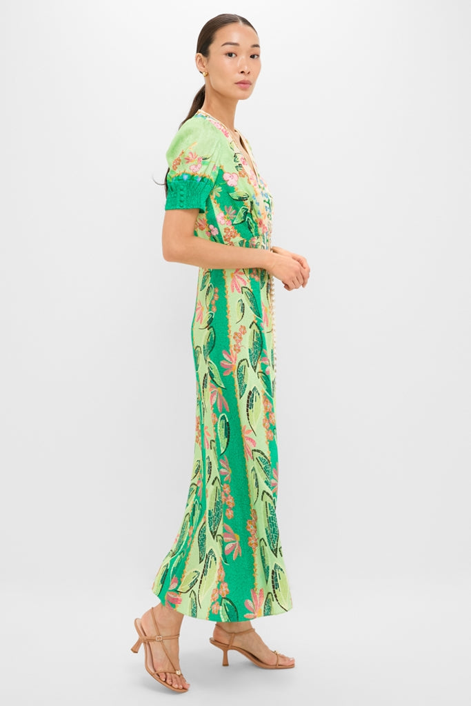 Terrazzo Jade Lea Long Midi Dress | Saloni