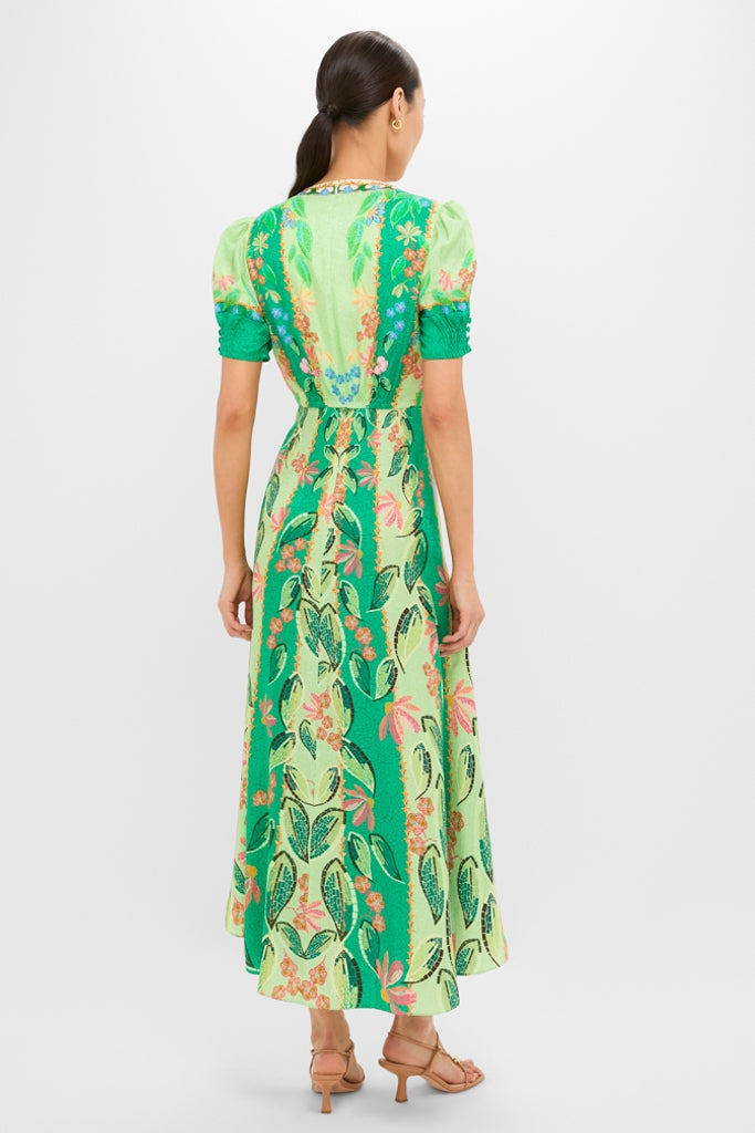 Terrazzo Jade Lea Long Midi Dress | Saloni