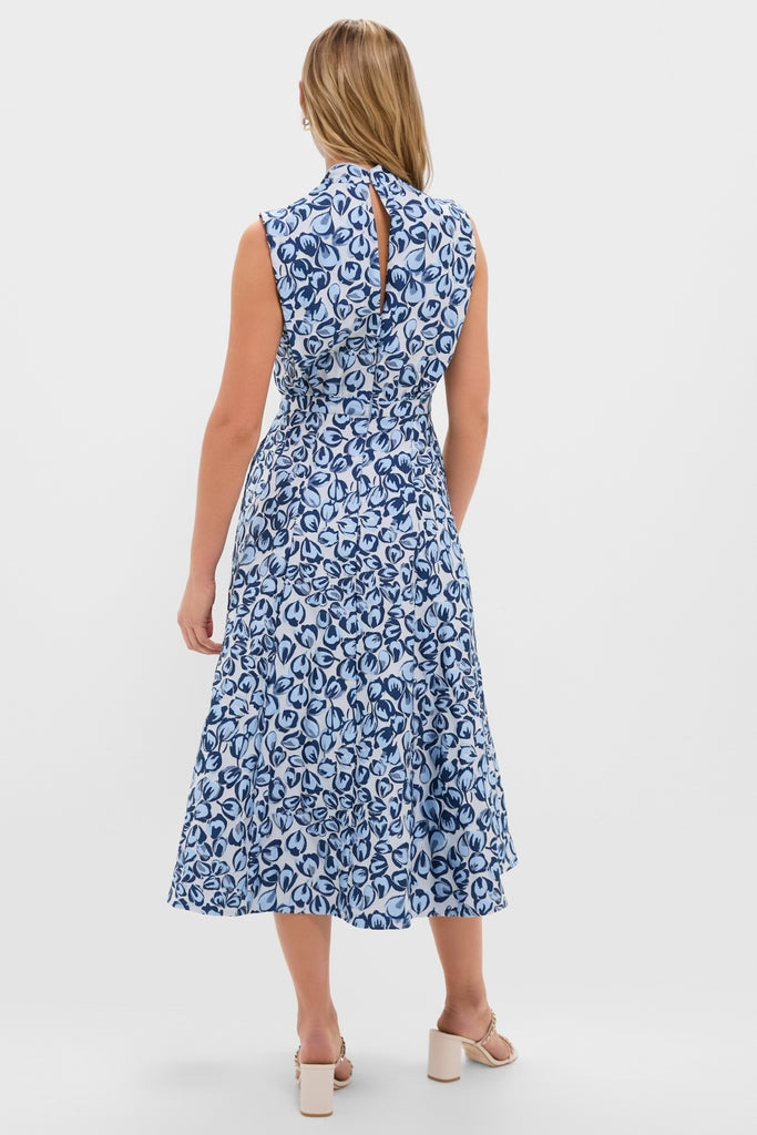 Porcelain Blues Flora Midi Dress