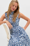 Porcelain Blues Flora Midi Dress