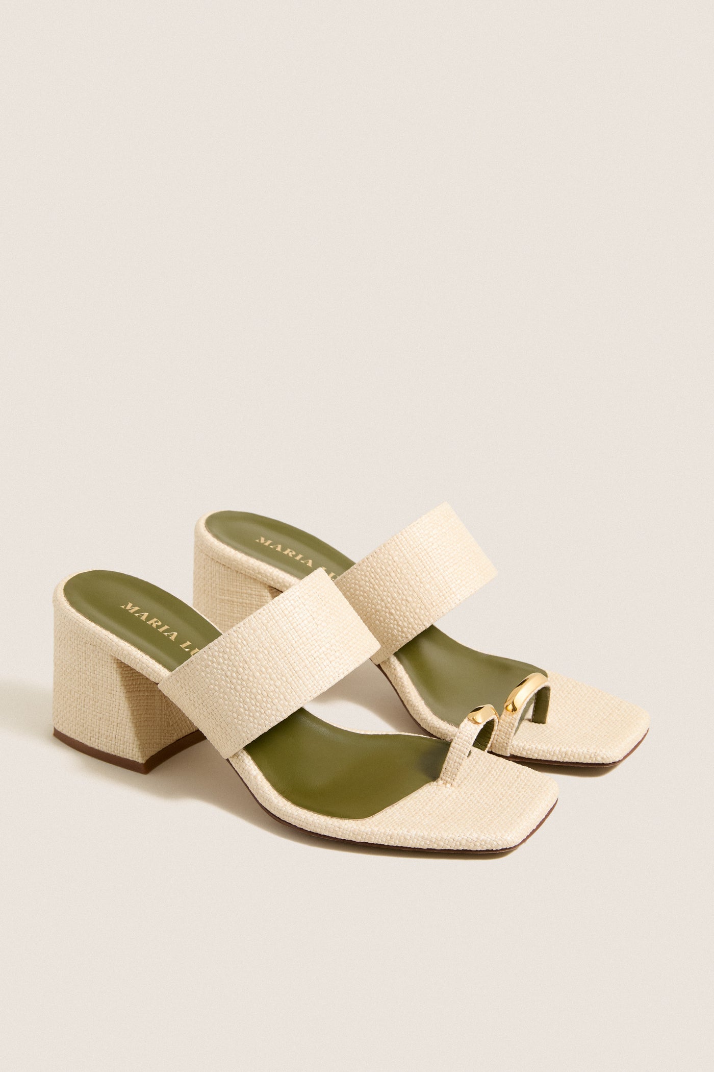 Natural Olipmia Block Heel Mules