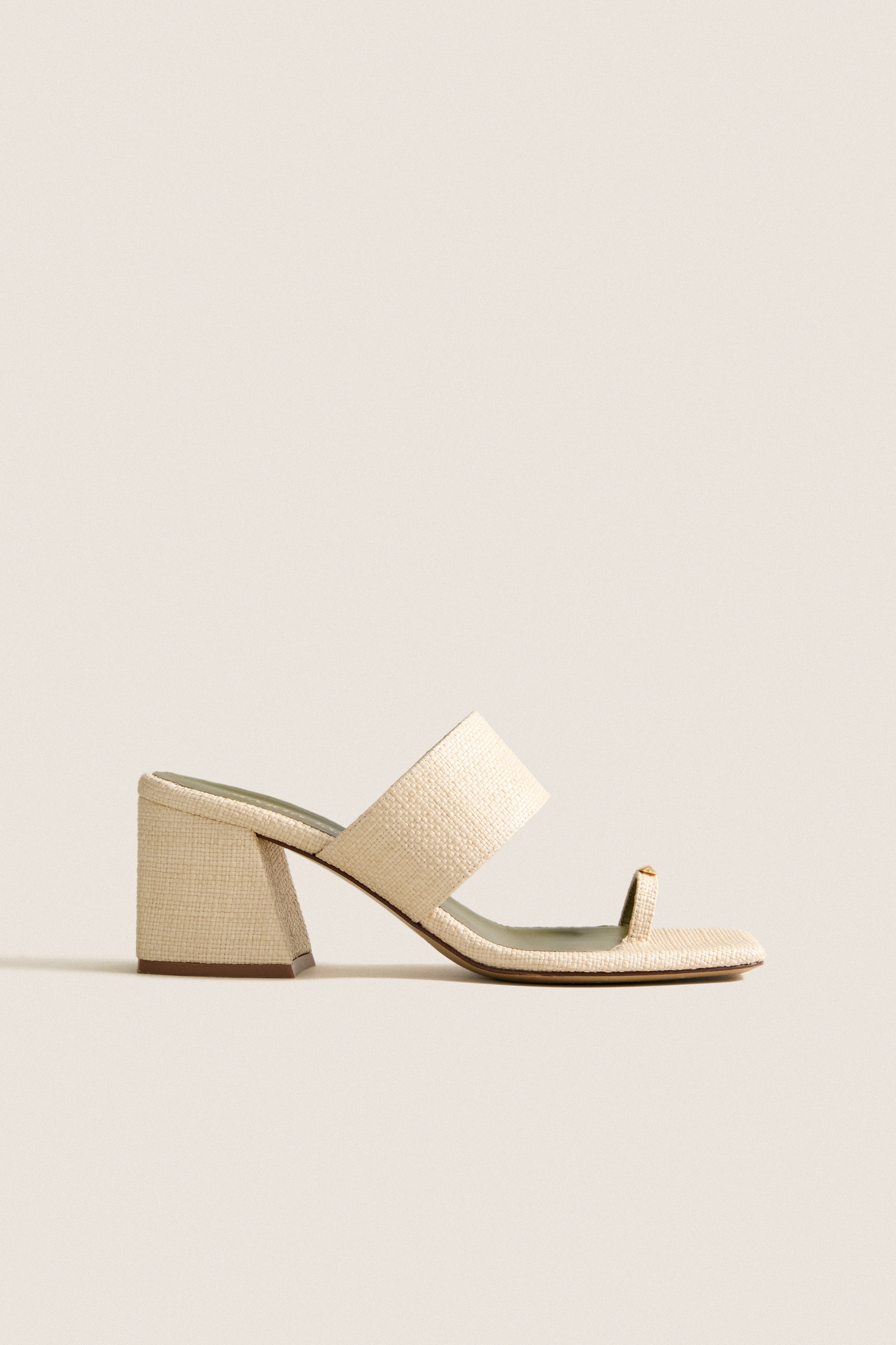 Natural Olipmia Block Heel Mules