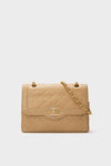 CHANEL CC Mini Paris Double Flap Bag: a classic, high-end quilted leather shoulder bag with gold-tone chain strap and signature double “C” clasp, offering effortless, fun elegance.