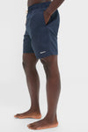 Navy Staple Logo 7 Inch Swim Shorts