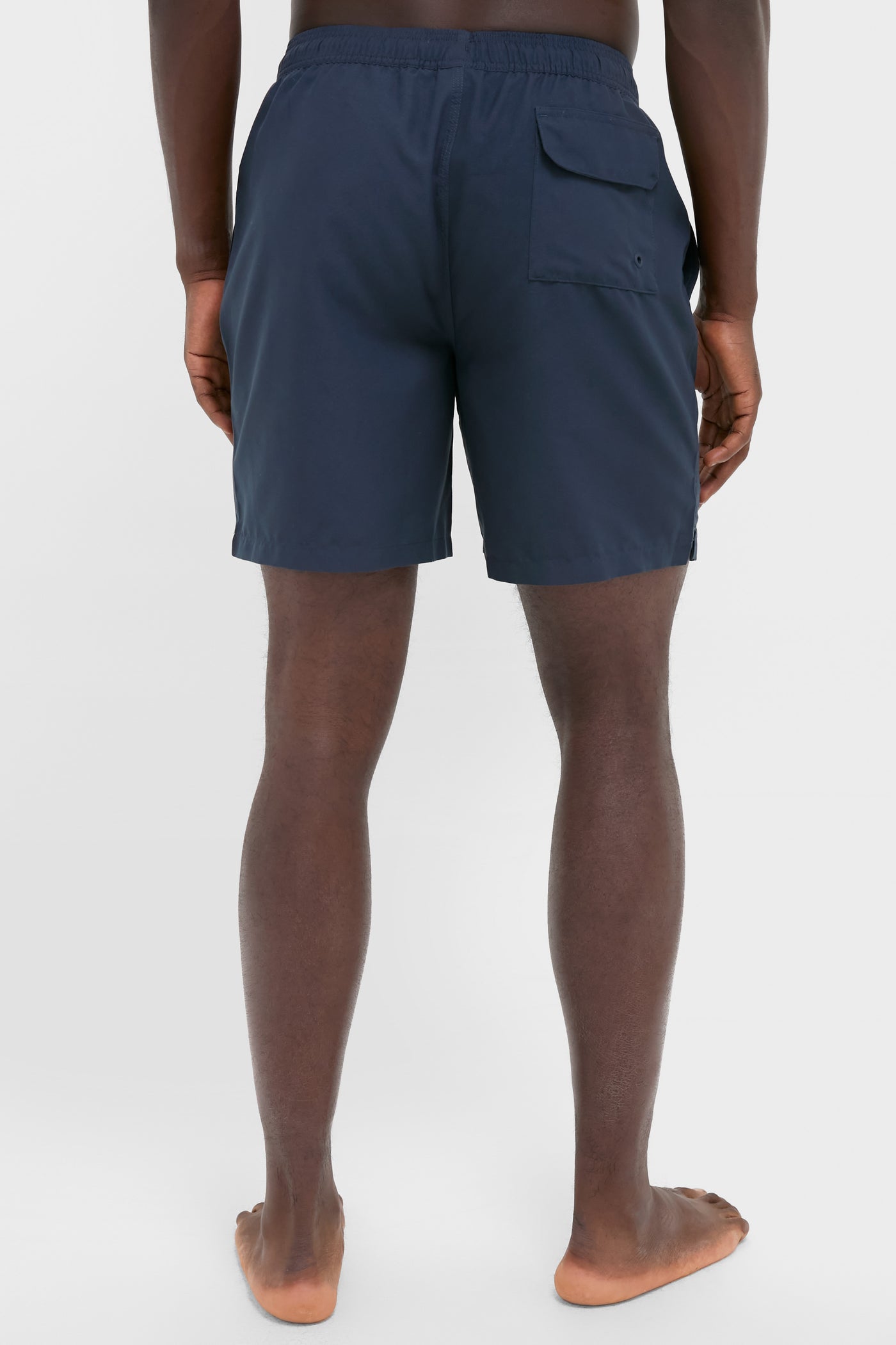 Navy Staple Logo 7 Inch Swim Shorts