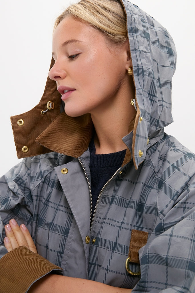 Grey Tartan Carnforth Casual Jacket | Barbour