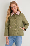 Bleached Olive Icons Cropped Liddesdale Quilted Jacket