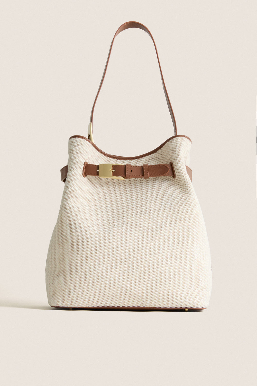 Ecru and Cognac Belt Bag