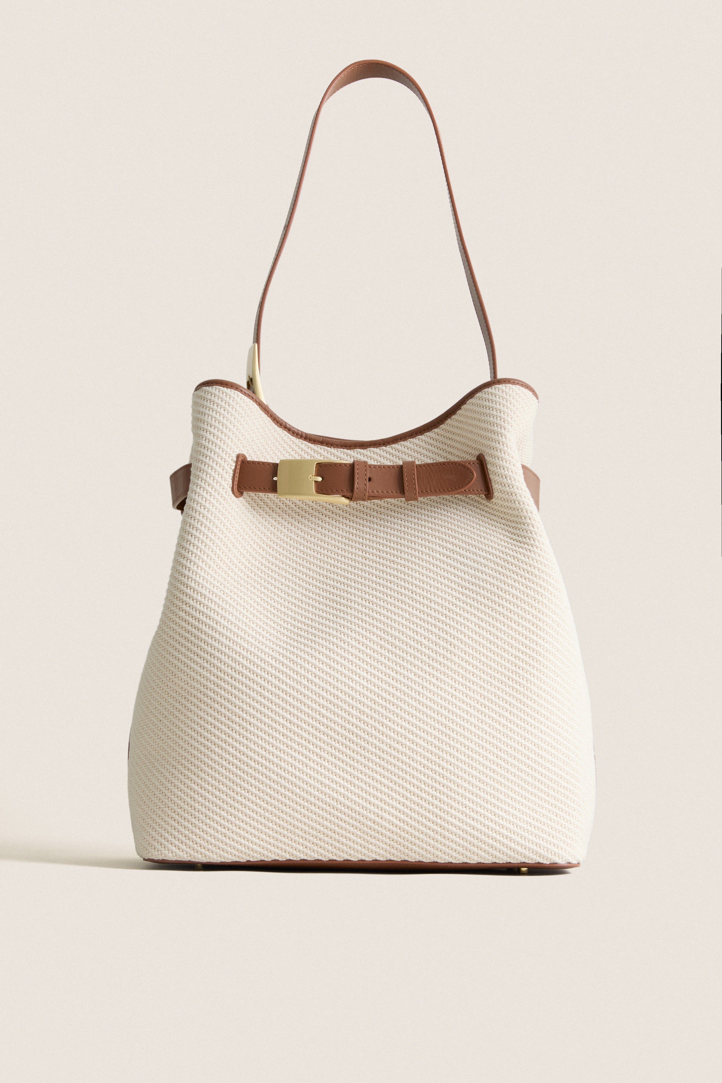 Ecru and Cognac Belt Bag