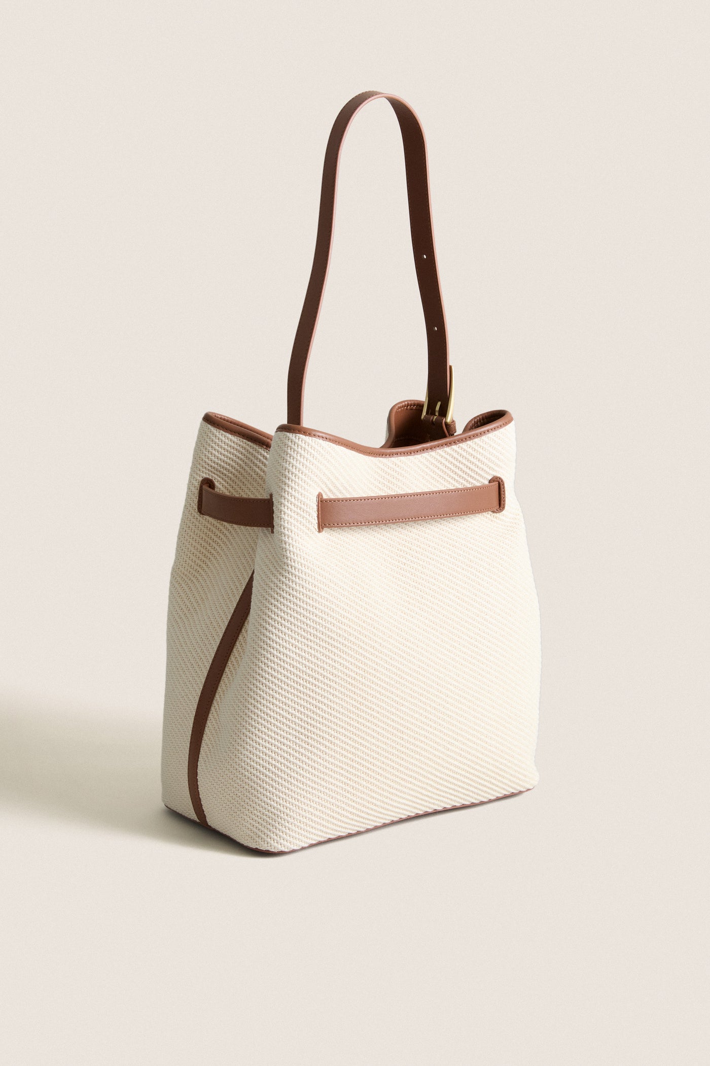 Ecru and Cognac Belt Bag