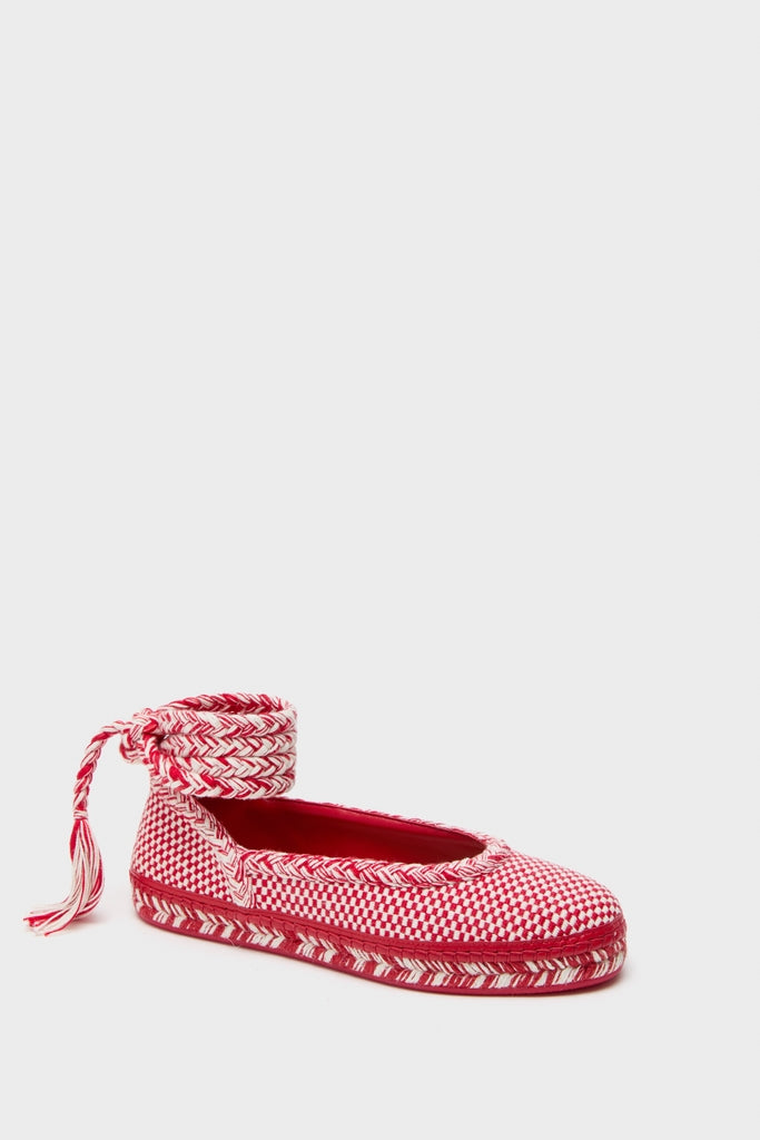 Ivory Red Magda Espadrille Flats