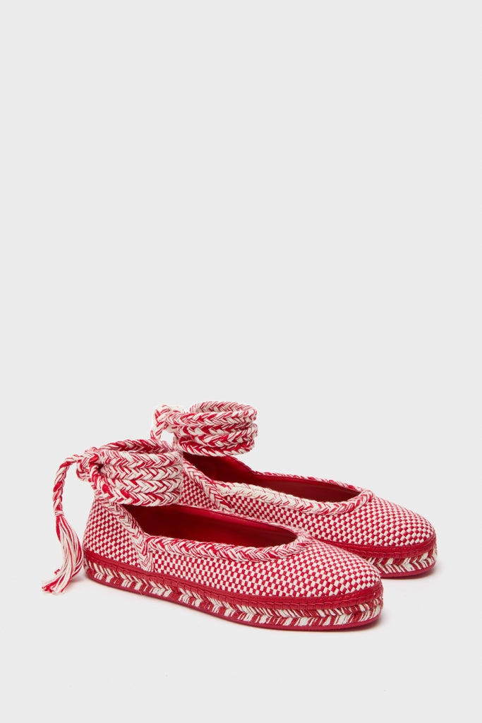 Ivory Red Magda Espadrille Flats